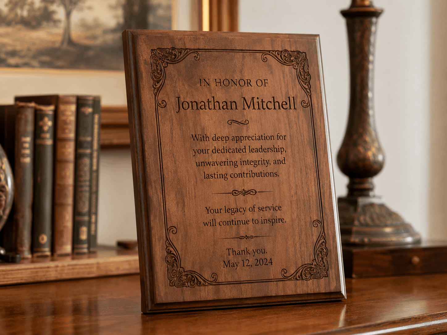 Hoyt's Custom Woodworks engraving example 7